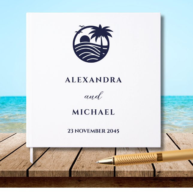 Hochzeit der schicken Marine und der weißen Palmen Gästebuch (Von Creator hochgeladen)
