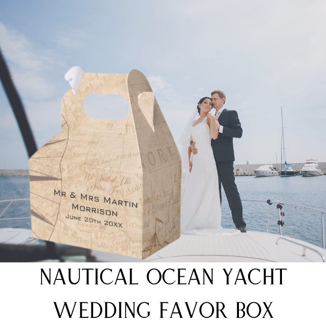 Hochzeit der Seejacht Geschenkschachtel (Nautical Ocean Yacht Wedding Favor Box)
