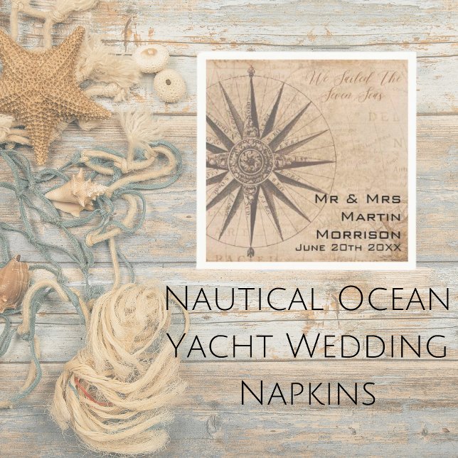Hochzeit der Seejacht Serviette (Nautical Ocean Yacht Wedding Napkins)