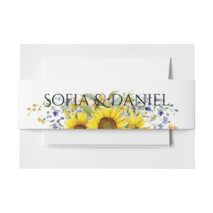 Hochzeit der Sonnenblume, Aquarellblau Wildblume Einladungsbanderole