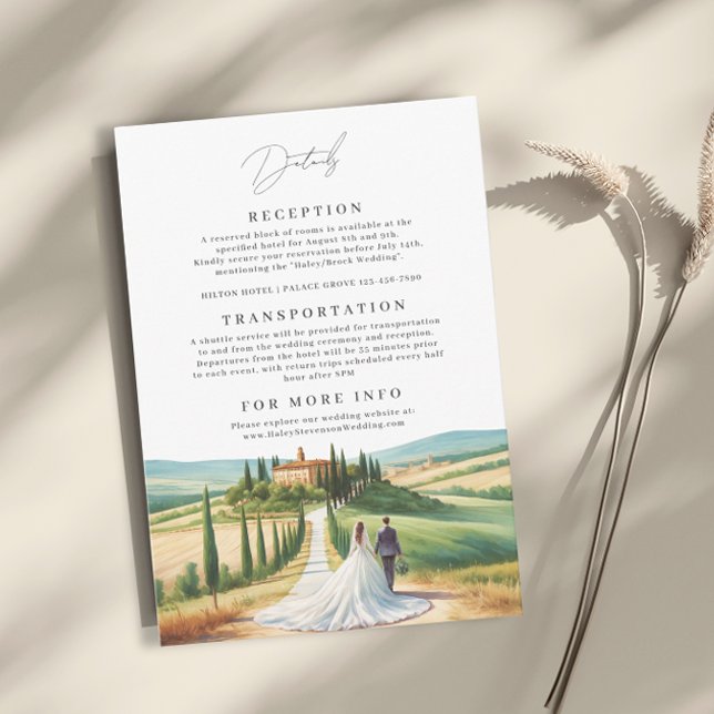 Hochzeit der Toskana Aquarellbilder Skyline Begleitkarte (Von Creator hochgeladen)