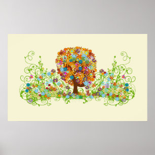 Hochzeit der verzauberten Waldseite Poster