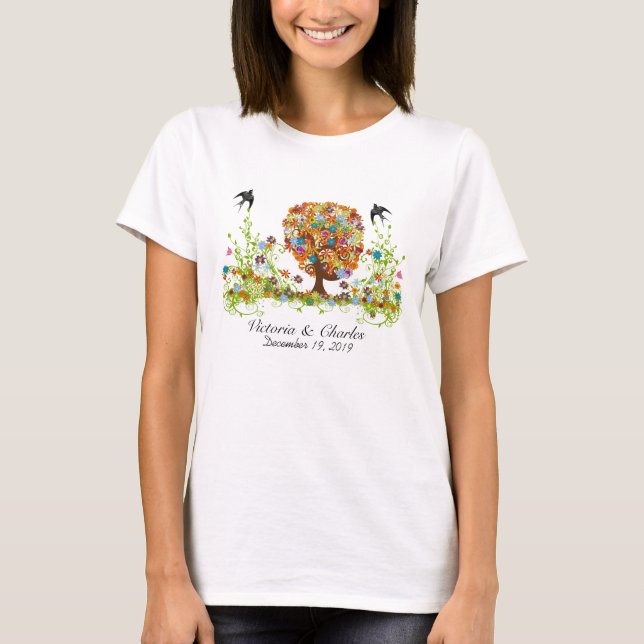 Hochzeit der verzauberten Waldseite T-Shirt (Vorderseite)