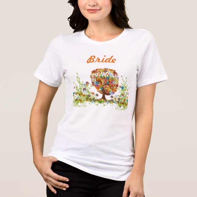 Hochzeit der verzauberten Waldseite Tri-Blend Shirt (Vorderseite)