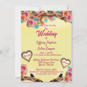 Hochzeit der verzauberten Wildblume Butterfly Einladung