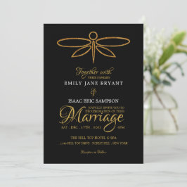 Hochzeit der Vintagen Goldfräsen Einladung