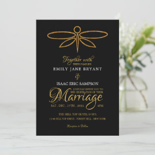 Hochzeit der Vintagen Goldfräsen Einladung