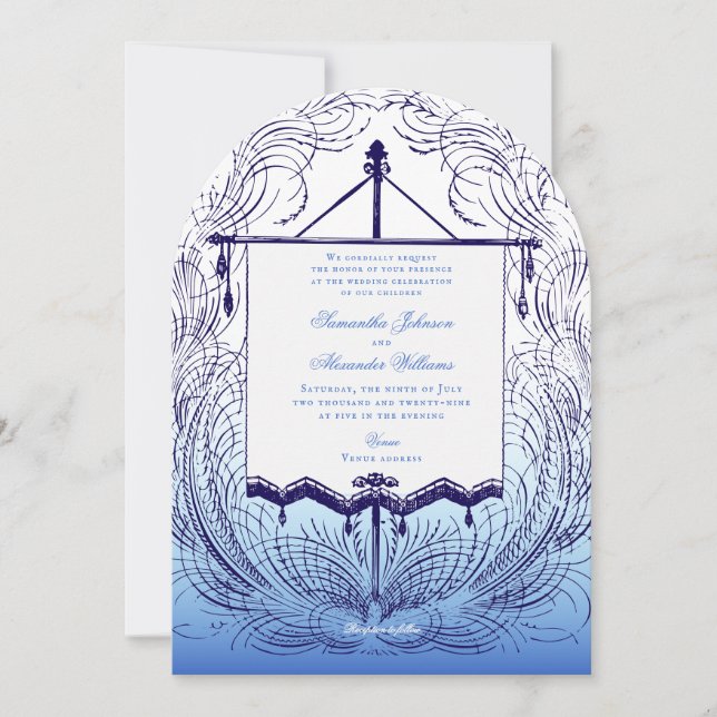 Hochzeit der Vintagen mittelalterlichen Renaissanc Einladung (Vorderseite)