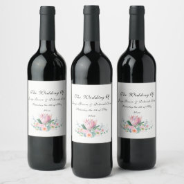 Hochzeit der Wasserfarbe Weinetikett