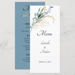 Hochzeit der Wasserfarben im Sommer Menükarte