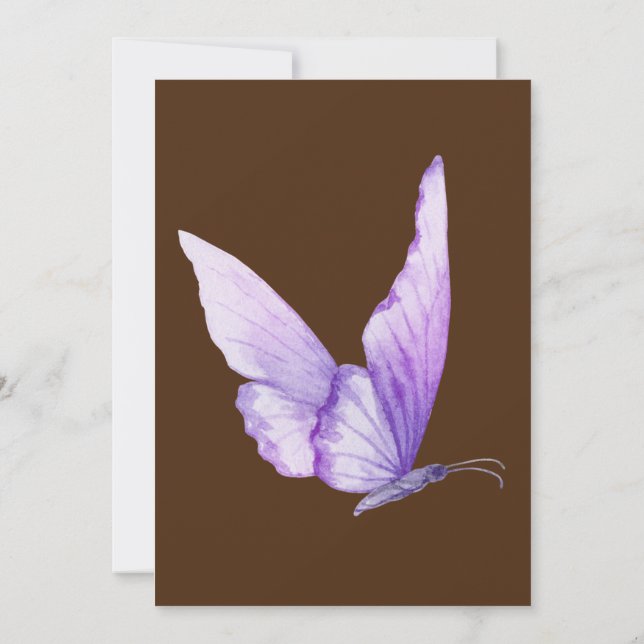 Hochzeit der Wasserfarben-Lavendel Einladung (Rückseite)
