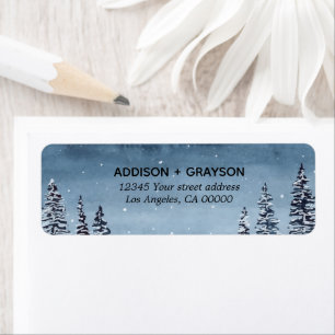 Hochzeit der Wasserfarben "Navy Snowy Winter Pine