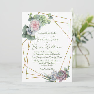 Hochzeit der Wasserfarben-Pflanze Einladung