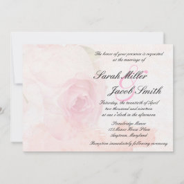 Hochzeit der Wasserfarbenblush-Rose Einladung