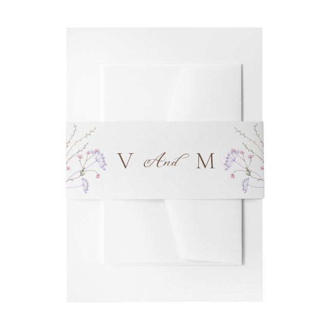 Hochzeit der Wasserfarbenfrühlings-Wildblume Einladungsbanderole (Vorderseite Beispiel)