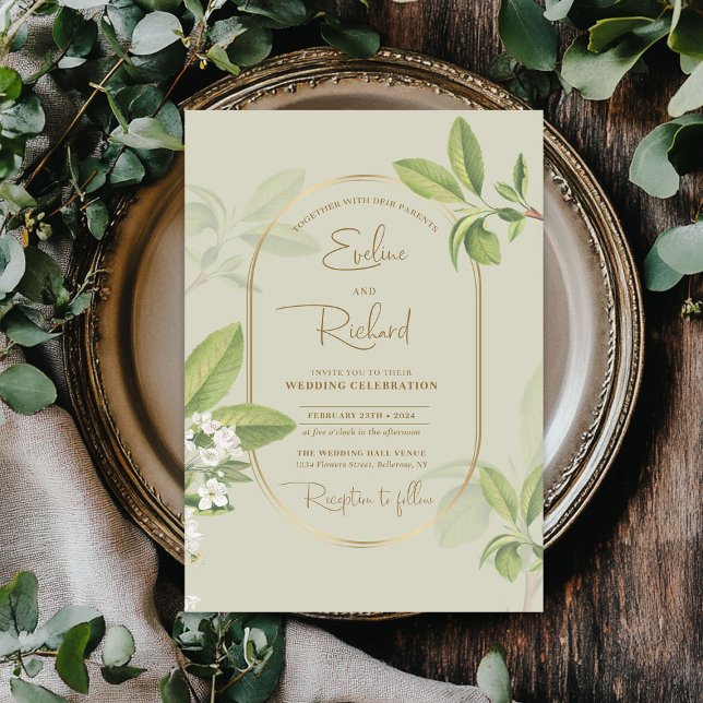 Hochzeit der weißen Kirschblüte Einladung (Watercolor spring white cherry blossom wedding invitation)