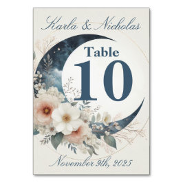 Hochzeit der weißen Mondblume Tischnummer
