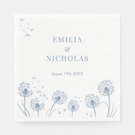 Hochzeit der weißen und blauen Wildblume Serviette