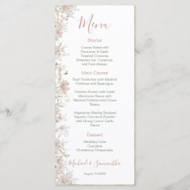 Hochzeit der Wildblume Blush and Sage Menükarte