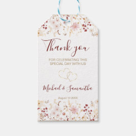 Hochzeit der Wildblume Burgund und Blush Geschenkanhänger