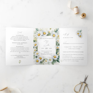 Hochzeit der Wildblume Dreifach Gefaltete Einladung