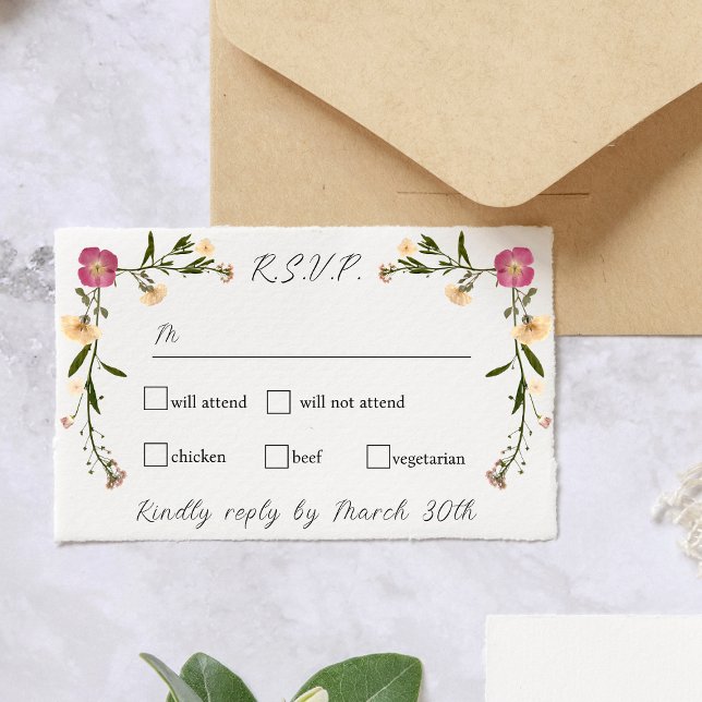 Hochzeit der Wildblume RSVP Karte (Von Creator hochgeladen)