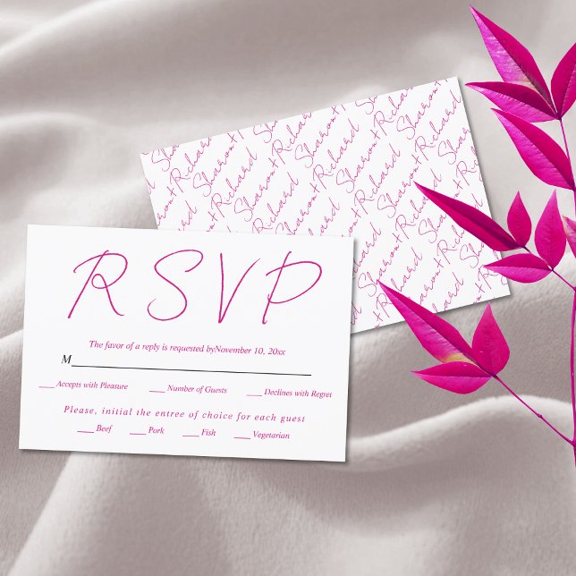 Hochzeit der zeitgenössischen Schriftzeichen magen RSVP Karte (Von Creator hochgeladen)