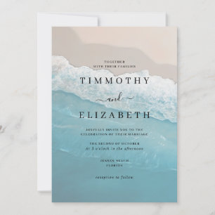 Hochzeit des Blue Ocean Sand Beach Einladung