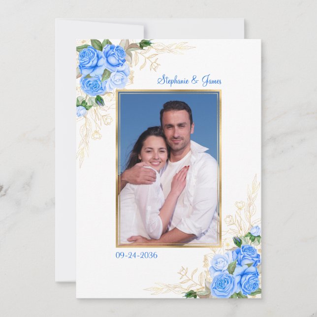 Hochzeit des blühenden Blumen-Fotos Einladung (Vorderseite)
