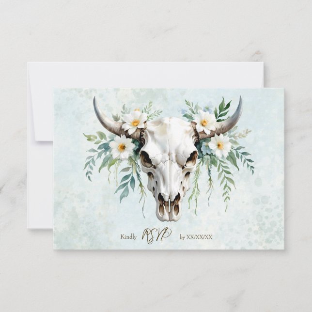 Hochzeit des Bohemischen Watercolor RSVP Karte (Vorderseite)