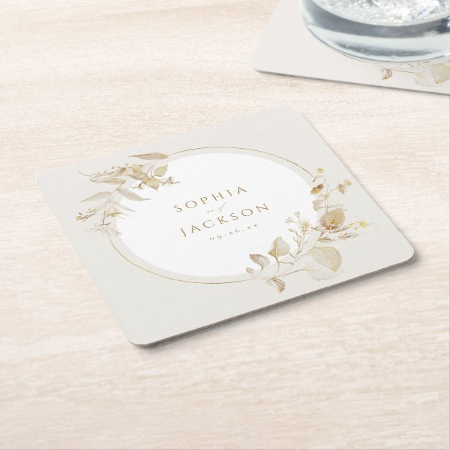 Hochzeit des Botanischen Blumenkreides in Gold Rechteckiger Pappuntersetzer (angewinkelt)