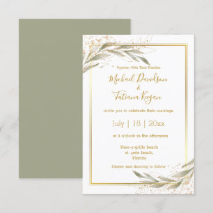 Hochzeit des botanischen grünen Salbei Einladung