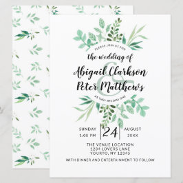 Hochzeit des botanischen Wasserfarbenkreises Fresh Einladung
