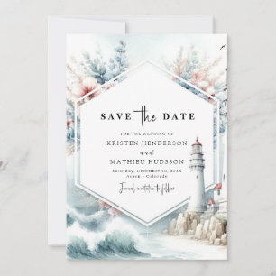 Hochzeit des digitalen Printable Charm Lighthouse Save The Date