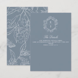 Hochzeit des dunkelblauen Wappen Begleitkarte