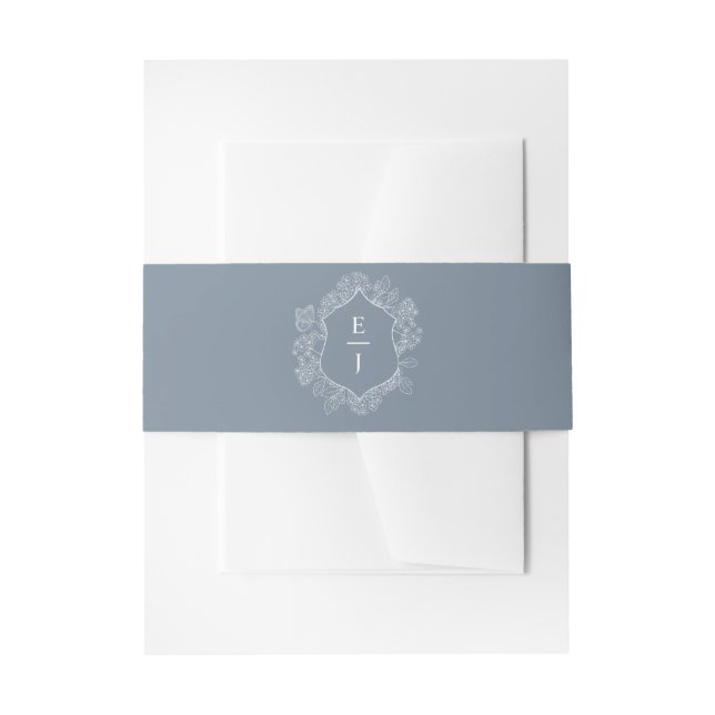 Hochzeit des dunkelblauen Wappen Einladungsbanderole (Vorderseite Beispiel)