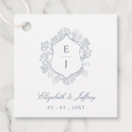Hochzeit des dunkelblauen Wappen Geschenkanhänger