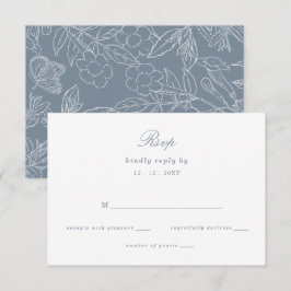 Hochzeit des dunkelblauen Wappen RSVP Karte