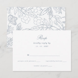 Hochzeit des dunkelblauen Wappen RSVP Karte