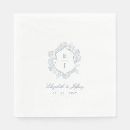 Hochzeit des dunkelblauen Wappen Serviette