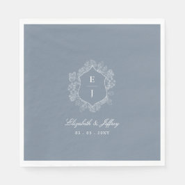 Hochzeit des dunkelblauen Wappen Serviette