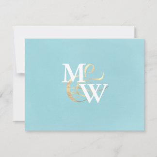 Hochzeit des EleganSea Glass Monogram RSVP Karte