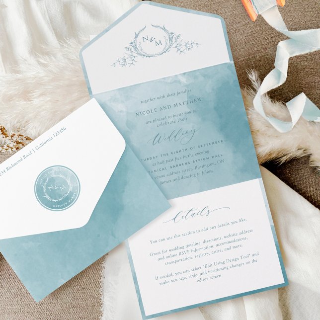 Hochzeit des eleganten Seeglas All In One Einladung (Von Creator hochgeladen)