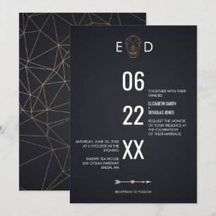 Hochzeit des geometrischen Schädels Einladung
