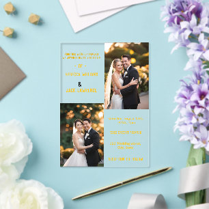 Hochzeit des klassischen Fotos mit klassischer Kal Acryleinladungen