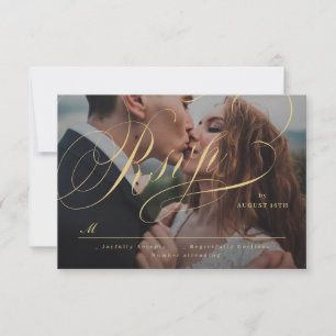 Hochzeit des klassischen Fotos mit klassischer Kal RSVP Karte