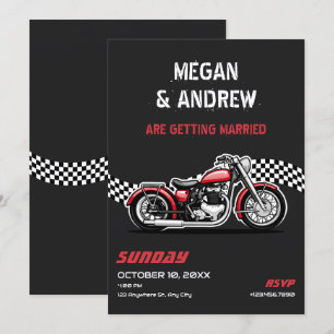Hochzeit des klassischen Motorrades Einladung