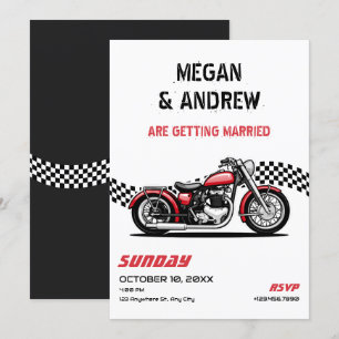 Hochzeit des klassischen Motorrades Einladung
