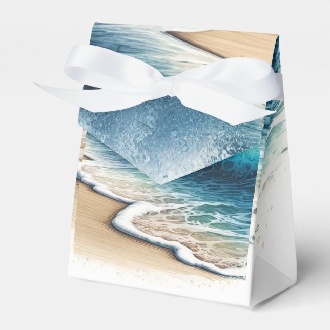 Hochzeit des Küstenstrands in der Ozeanwelle Geschenkschachtel (Vorderseite)