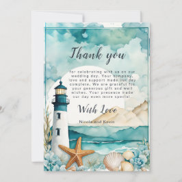 Hochzeit des Leuchtturms Dankeskarte